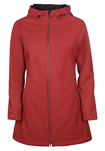 ELKLINE Damen Softshelljacke Soft Skills | Kapuzenmantel tailliert halblang | wasserabweisend windicht | 2013052, Farbe:syrahred, Größe:36 von ELKLINE