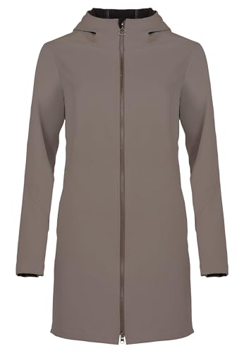 ELKLINE Damen Softshelljacke Soft Skills | Kapuzenmantel tailliert halblang | wasserabweisend windicht | 2013052, Farbe:darkstone, Größe:40 von ELKLINE