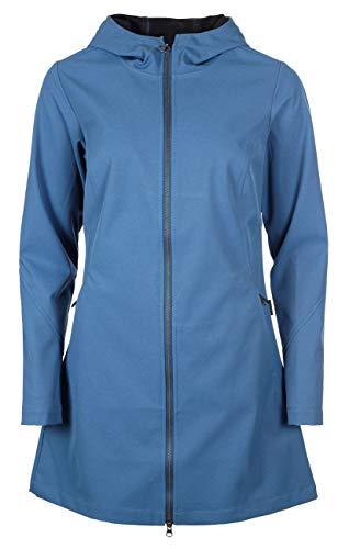 ELKLINE Damen Softshelljacke Softskills Parker | leicht taillierter Softshell Mantel mit Kapuze winddicht wärmend, Farbe:stellarblue, Größe:34 von ELKLINE