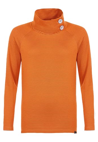 ELKLINE Damen Sweatshirt by The Sea | Streifen Langarmshirt mit kleinem Stehkragen aus Baumwolle | 2030025, Größe:36, Farbe:DarkOrange - Mandarin von ELKLINE