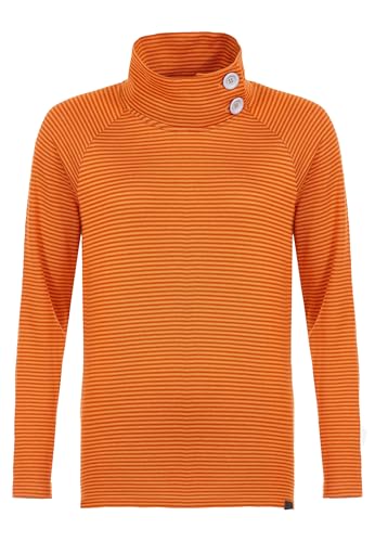 ELKLINE Damen Sweatshirt by The Sea | Streifen Langarmshirt mit kleinem Stehkragen aus Baumwolle | 2030025, Größe:40, Farbe:DarkOrange - Mandarin von ELKLINE