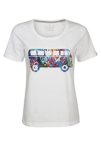 ELKLINE Damen T-Shirt Filled with Love VW T1 Bulli Print 2041157, Farbe:White, Größe:46 von ELKLINE