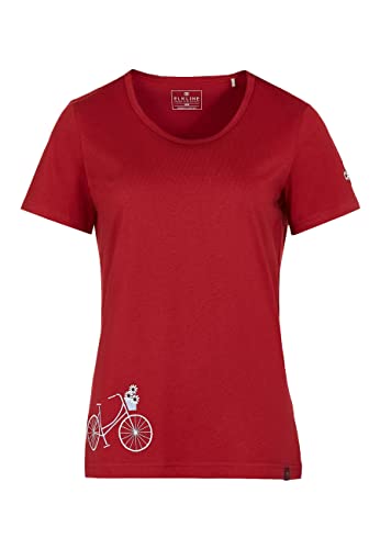 ELKLINE Damen T-Shirt Flower Bike 2041166, Größe:42, Farbe:oxbloodred von ELKLINE