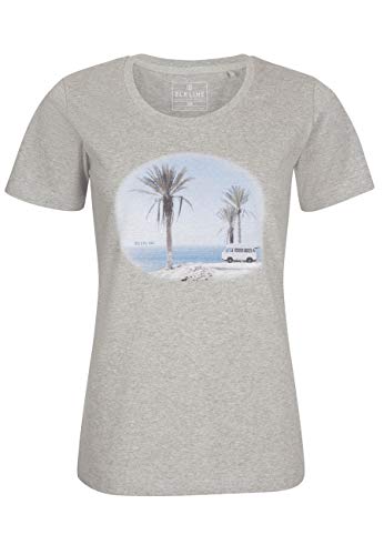 ELKLINE Damen T-Shirt Inmymind Baumwolle mit VW Bulli Fotoprint, Farbe:Greymelange, Größe:38 von ELKLINE