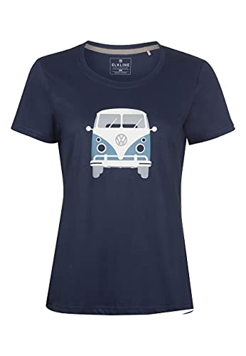 ELKLINE Damen T-Shirt Kult VW T1 Bulli Print 2041155, Farbe:darkblue, Größe:48 von ELKLINE