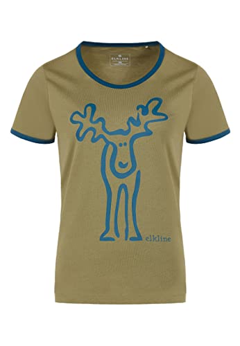 ELKLINE Damen T-Shirt Rudolfine 2041164, Farbe:Avocado - Blue Coral, Größe:48 von ELKLINE