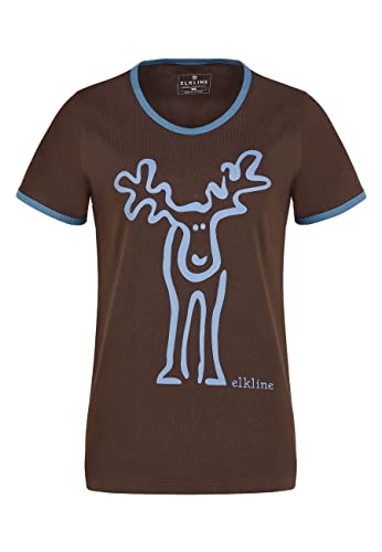 ELKLINE Damen T-Shirt Rudolfine 2041164, Farbe:Chocolate - ashblue, Größe:42 von ELKLINE