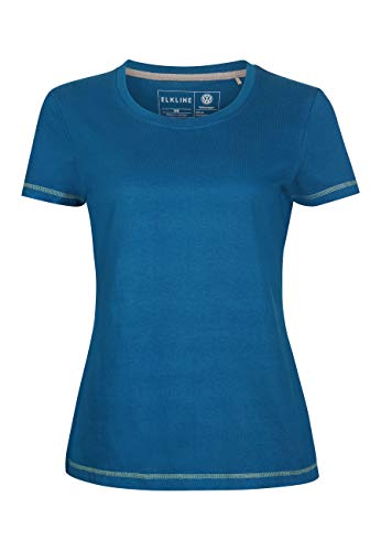 ELKLINE Damen T-Shirt VW-Bulli Open Road, Farbe:inkblue, Größe:44 von ELKLINE