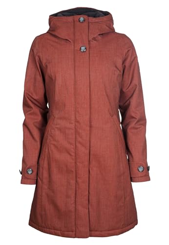 ELKLINE Damen Wintermantel wasserdicht Grace | Winterjacke warm halblang tailliert | 2019055, Farbe:burnt red, Größe:40 von ELKLINE