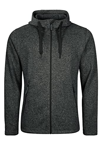 ELKLINE Herren Fleecejacke Lagerfeuer | Basic Kapuzenjacke warm 1014073, Größe:L, Farbe:grey - black von ELKLINE