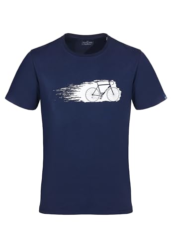 ELKLINE Herren Kurzarm T-Shirt Switch | Fahrrad Bike Print Motiv Bio Baumwolle | 1041222, Größe:XL, Farbe:darkblue von ELKLINE
