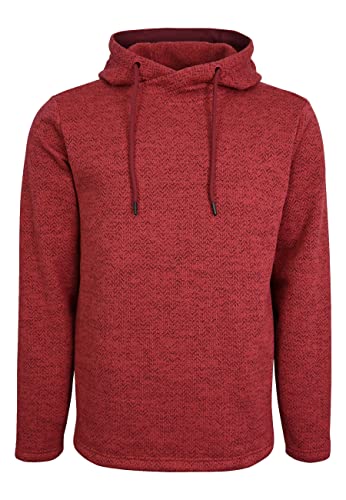 ELKLINE Herren Strickfleecepullover Mars 1036021 | Hoodie ohne Bauchtasche gerader Schnitt Normale Länge | verstellbare Kapuze, Farbe:red, Größe:3XL von ELKLINE