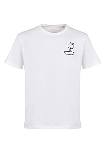 ELKLINE Herren T-Shirt Maen auf See | Kurzarm Comic Streetart Print Baumwolle1041215, Größe:3XL, Farbe:White von ELKLINE