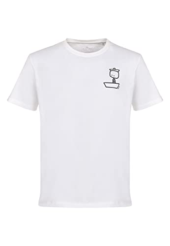 ELKLINE Herren T-Shirt Maen auf See | Kurzarm Comic Streetart Print Baumwolle1041215, Größe:XXL, Farbe:White von ELKLINE