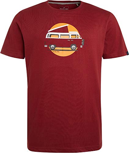 ELKLINE Herren T-Shirt Stimmt Alles VW-Bulli Print 1041195, Farbe:syrahred, Größe:XL von ELKLINE