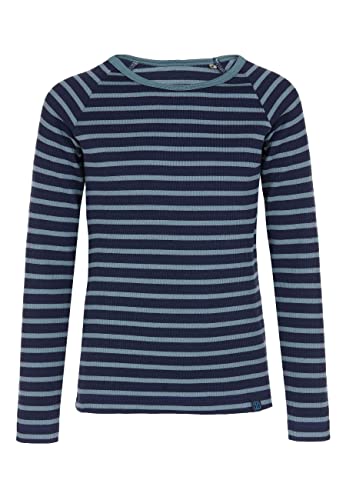 ELKLINE Kinder Longsleeve Jumper | Streifen Longsleeve Langarm Baumwolle | Doppelgrößen 3040088, Größe:116-122, Farbe:blueshadow - goblinblue von ELKLINE