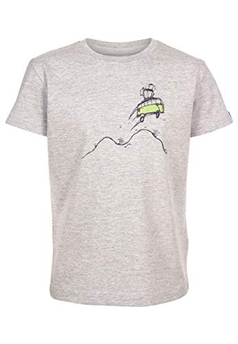 ELKLINE Kinder T-Shirt Highjump mit VW Bulli Siebdruck, Farbe:Greymelange, Größe:128-134 von ELKLINE