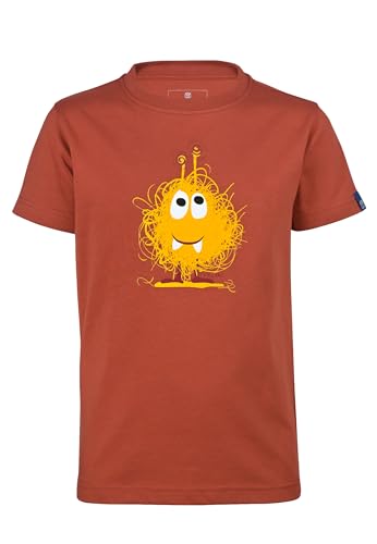 ELKLINE Kinder T-Shirt Monster | Kurzarm Unisex Shirt Comic Print Bio Baumwolle | 3041209, Größe:140-146, Farbe:Burnt red von ELKLINE