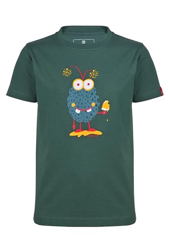 ELKLINE Kinder T-Shirt Monster | Kurzarm Unisex Shirt Comic Print Bio Baumwolle | 3041209, Größe:152-158, Farbe:Trekking Green von ELKLINE