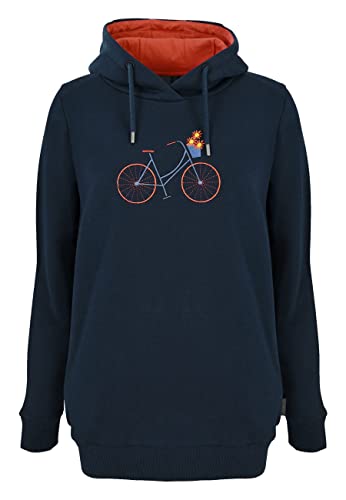 ELKLINE Damen Hoodie Frieda | Kapuzenpullover Fahrrad Bike Motiv | 2031047, Größe:40, Farbe:blueshadow von ELKLINE