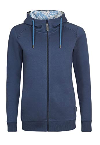 ELKLINE Damen Sweatjacke Aloha Kapuzenjacke mit VW T1 Bulli Print, Farbe:darkblue, Größe:36 von ELKLINE