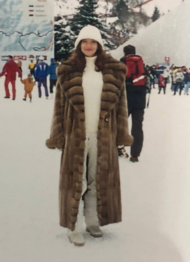 Pelzmantel Lang Damen Nerz Mit Zobel Besatz Gr. L von ELLARAShop