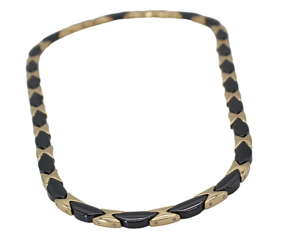ELLAWIL Collier Klassisches Basic Collier aus Keramik und Edelstahl Schwarz / Gold (Kettenlänge 48 cm), inklusive Geschenkschachtel von ELLAWIL