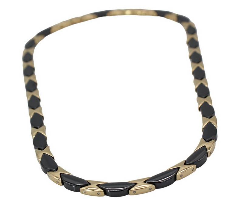 ELLAWIL Collier Klassisches Basic Collier aus Keramik und Edelstahl Schwarz / Gold (Kettenlänge 48 cm), inklusive Geschenkschachtel von ELLAWIL