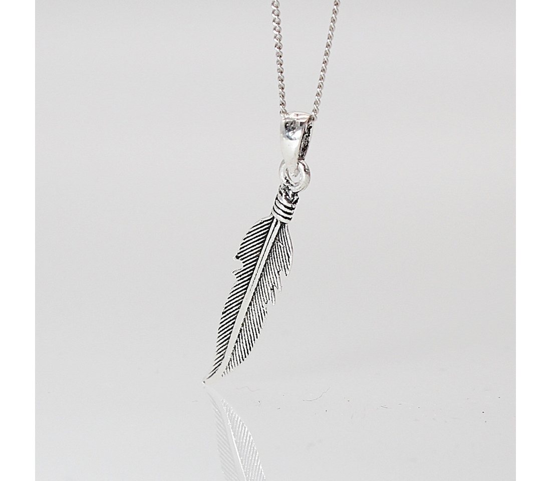 ELLAWIL Kette mit Anhänger Silberkette Halskette Kette mit Anhänger Feder Glücksbringer Damen (Kettenlänge 45 cm, Sterling Silber 925), inklusive Geschenkschachtel von ELLAWIL