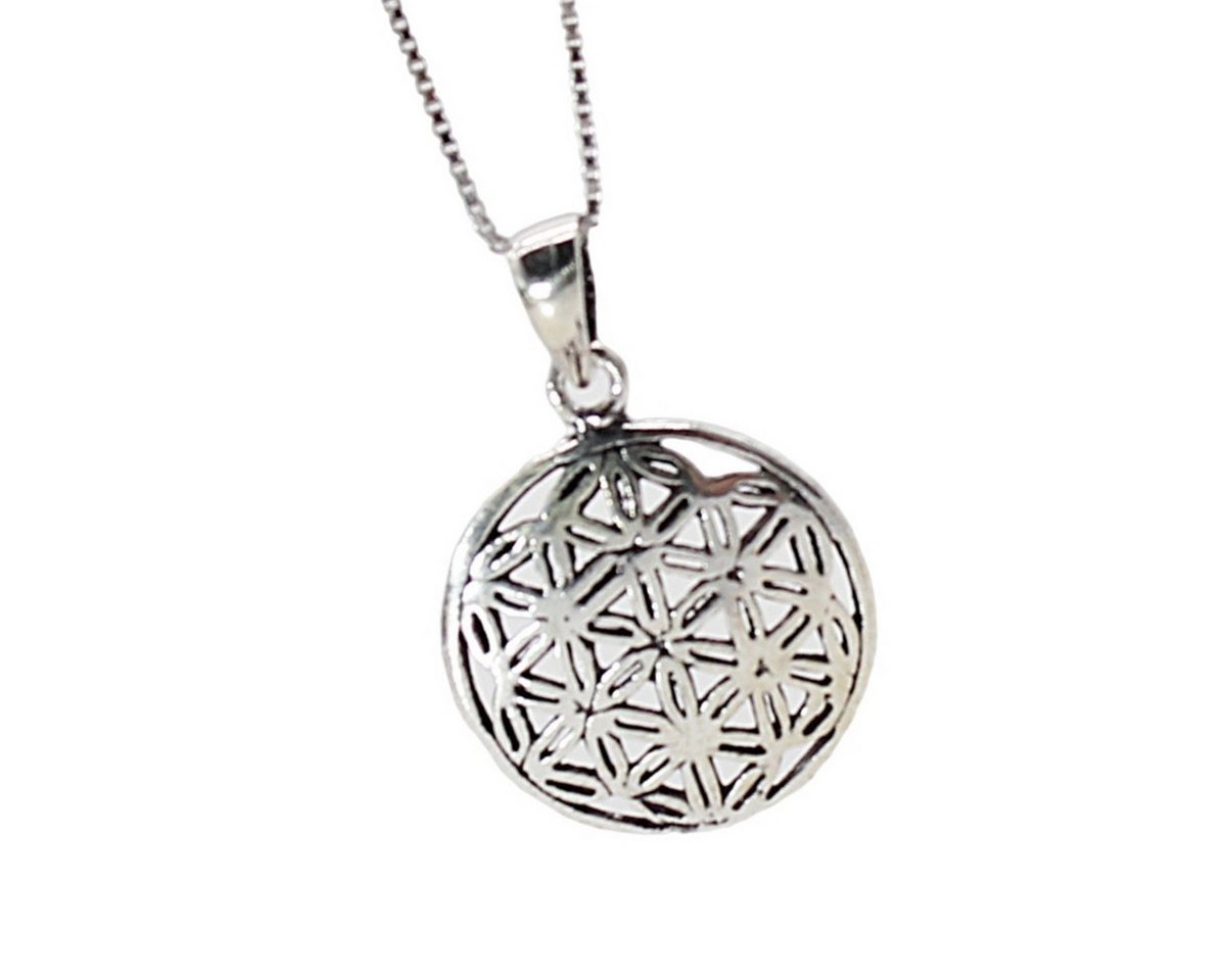 ELLAWIL Kette mit Anhänger Silberkette Kette mit Mandala Anhänger Damen Halskette Glücksbringer (Kettenlänge 45 cm, Sterling Silber 925), inklusive Geschenkschachtel von ELLAWIL