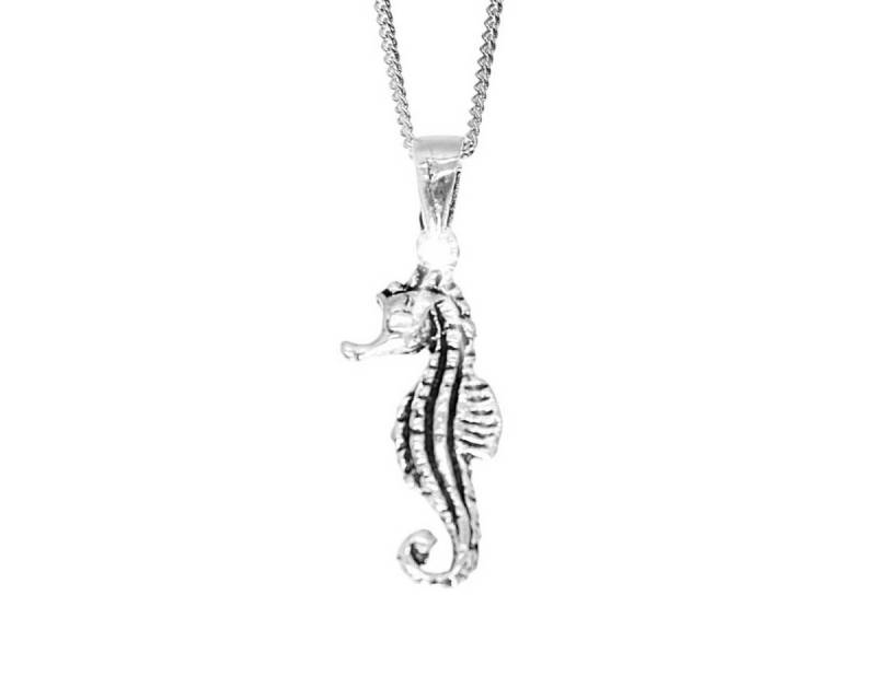 ELLAWIL Silberkette maritime Kette mit Seepferdchen Anhänger Glücksbringer Mädchen (GESCHENKIDEE, Sterling Silber 925, Kettenlänge 40 cm), inklusive Geschenkschachtel von ELLAWIL