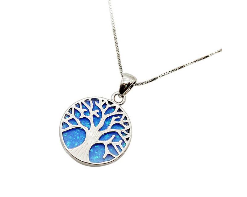 ELLAWIL Kette mit Anhänger Silberkette mit Lebensbaum Anhänger Damen Zirkonia Halskette Mädchen (Kettenlänge 40 cm, Sterling Silber 925), inklusive Geschenkschachtel von ELLAWIL