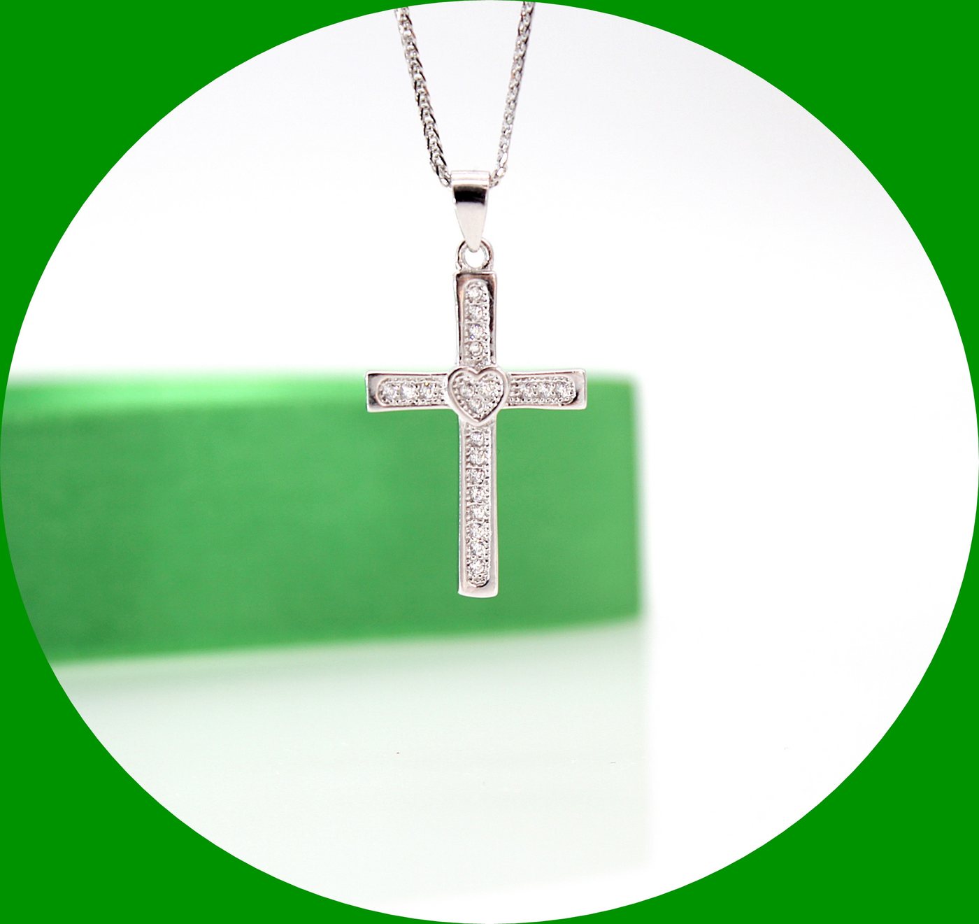 ELLAWIL Kreuzkette Kreuzkette mit Kreuz Anhänger Christentum Jesuskreuz Halskette (Kettenlänge 45 cm, Sterling Silber 925), inklusive Geschenkschachtel von ELLAWIL