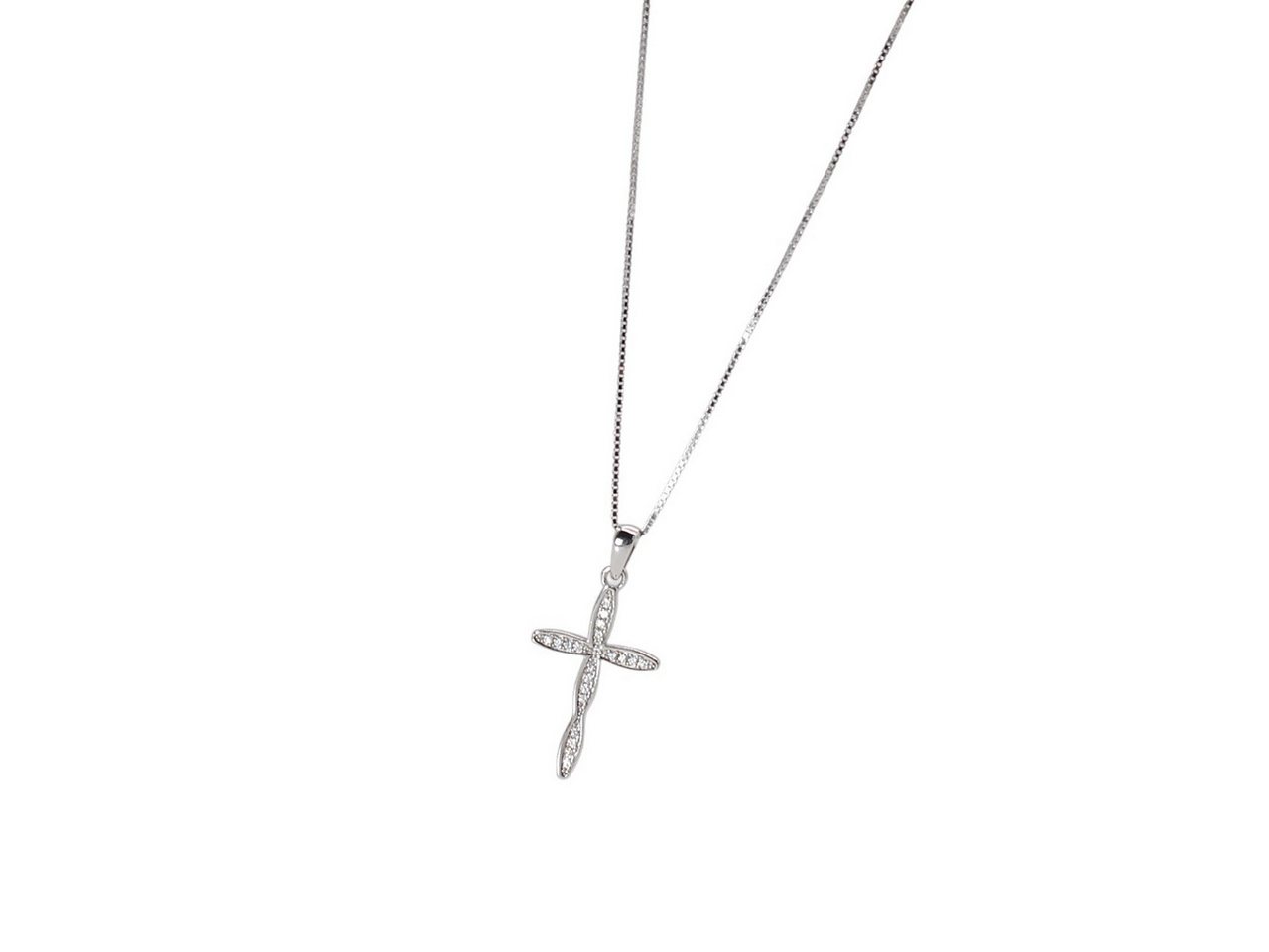 ELLAWIL Kreuzkette Silberkette Damen Kette mit Jesus Kreuz Anhänger Halskette Schmuck (Sterling Silber 925, Kettenlänge 40 cm), inklusive Geschenkschachtel von ELLAWIL