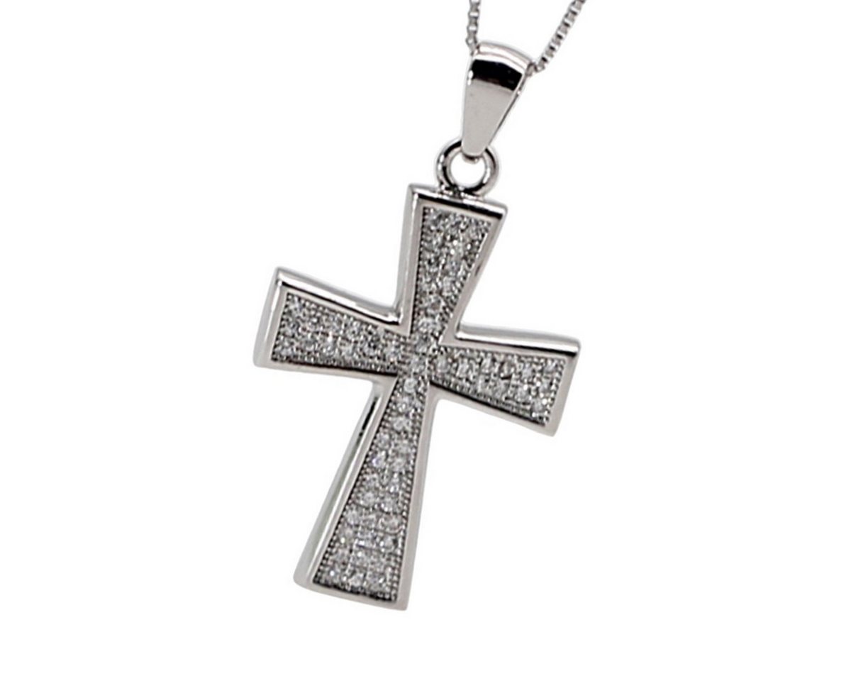 ELLAWIL Kreuzkette Silberkette Damen Kette mit Jesus Kreuz Anhänger Halskette Schmuck (Sterling Silber 925, Kettenlänge 45 cm), inklusive Geschenkschachtel von ELLAWIL