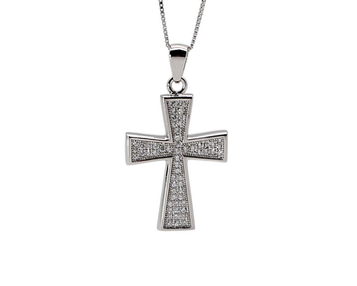 ELLAWIL Kreuzkette Silberkette Damen Kette mit Jesus Kreuz Anhänger Halskette Schmuck (Sterling Silber 925, Kettenlänge 50 cm), inklusive Geschenkschachtel von ELLAWIL