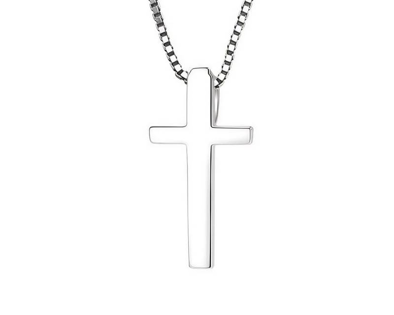 ELLAWIL Kreuzkette Silberkette mit Kreuz Anhänger Halskette Jesuskreuz Kirchenschmuck (Kettenlänge 50 cm, Sterling Silber 925), inklusive Geschenkschachtel von ELLAWIL