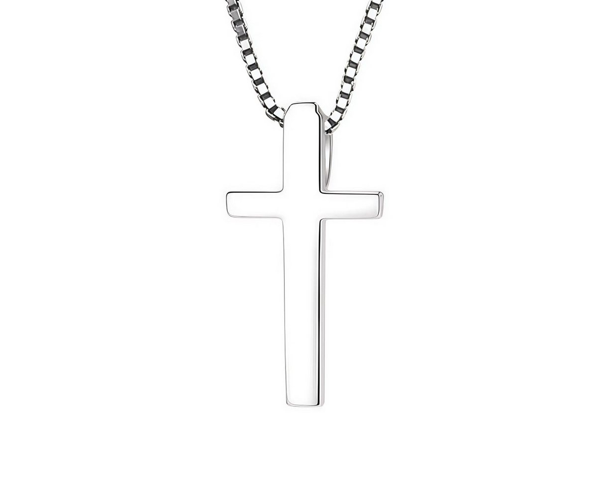 ELLAWIL Kreuzkette Silberkette mit Kreuz Anhänger Kreuzanhänger Kirche Jesuskreuz (Kettenlänge 40 cm, Sterling Silber 925), inklusive Geschenkschachtel von ELLAWIL