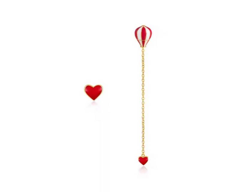 ELLAWIL Paar Ohrstecker Ohrringe Ohrschmuck Zirkonia Glitzerstein-Ohrstecker Herz Form Ballon (GESCHENKIDEE), inklusive Geschenkschachtel von ELLAWIL