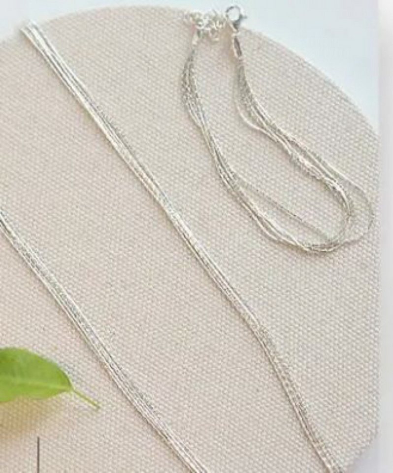 ELLAWIL Silberkette Halskette & Armband mehrschichtige Multikette Layering Kette Layered (Kettenlänge: ca. 45 cm kürzbar um 5 cm, Armbandlänge 17 cm verlängerbar um 3,5 cm, Sterling Silber 925), inklusive Geschenkschachtel von ELLAWIL