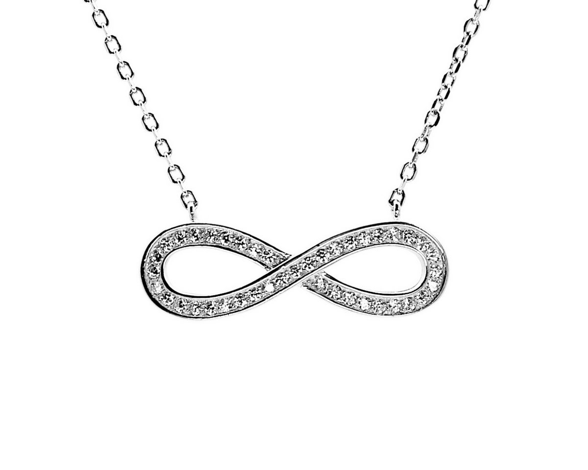 ELLAWIL Silberkette Kette mit Unendlichkeit Anhänger Infinity Unendlichkeitssymbol (GESCHENKIDEE, Valentinstag, Kettenlänge 43,5 cm verlängerbar auf 47 cm, Sterlingsilber 925), inklusive Geschenkschachtel von ELLAWIL