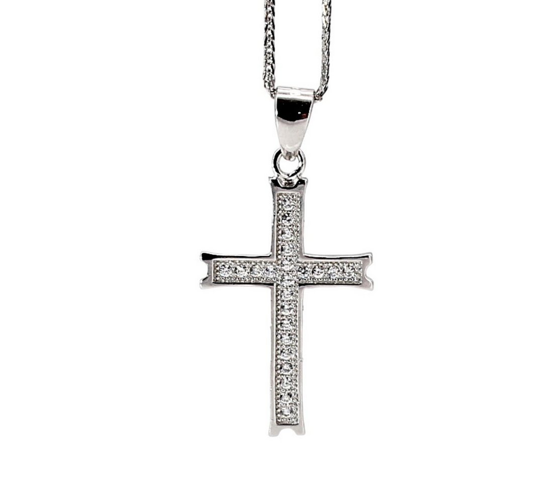 ELLAWIL Silberkette Kreuzkette Silberkette mit Kreuz Anhänger Halskette Damen Herren (Kettenlänge 50 cm, Sterling Silber 925), inklusive Geschenkschachtel von ELLAWIL