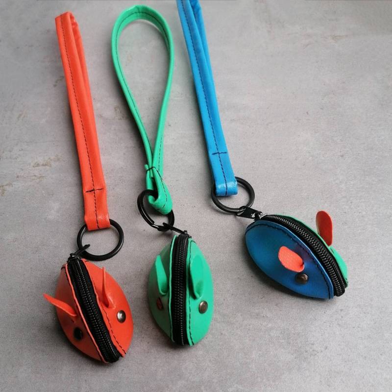 Upcycling Schlüsselband Mit Süßer Reißverschluss Maus von ELLEBIL