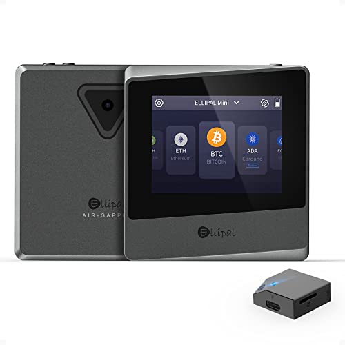 ELLIPAL Krypto Wallet Titan Mini für BTC, XRP, ETH, XLM, USDT, LTC, Dash, Multi-Währungs- und Token-Unterstützung, Anti-Entfernung und Manipulation, Air-Gapped-Sicherheit von ELLIPAL