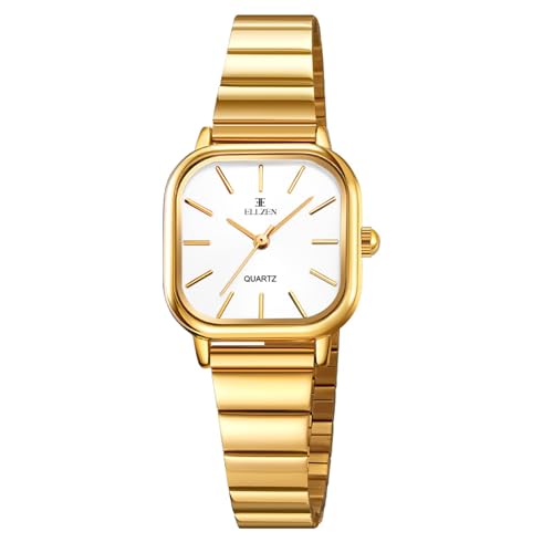 ELLZEN Goldene Uhren für Damen mit kleinem Vintage-Armband, rechteckiges Gehäuse, Vintage Gold, Vintage; rechteckiges Gehäuse; Armband ELLZEN Goldene Uhren für Damen mit kleinem Vintage-Armband, rechteckiges Gehäuse, Vintage Gold, Vintage; rechteckiges Gehäuse; Armband von ELLZEN