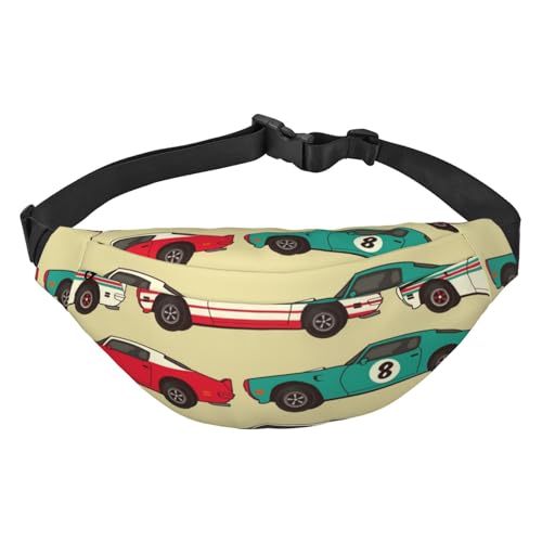 American Muscle Classic Racing Car Pattern Gürteltasche für Herren Modische Crossbody Fanny Pack für Frauen Hüfttasche mit verstellbarem Gurt, mehrfarbig, Einheitsgröße, Kuriertasche von ELMAIN