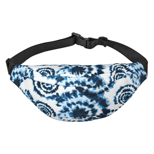 Aquarell-Batik-Tinte, strukturierte japanische Fliesenstruktur, Hüfttasche zum Laufen, Bauchtasche für Damen und Herren, Crossbody-Gürteltasche, Bauchtasche, mehrfarbig, Einheitsgröße, Kuriertasche von ELMAIN