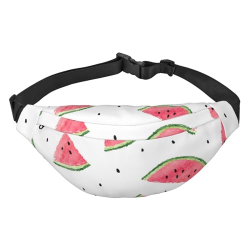 Aquarell-Wassermelonenscheiben, Crossbody-Bauchtasche für Damen und Herren, modische Gürteltasche für Wandern, Laufen, Reisen, mehrfarbig, Einheitsgröße, Kuriertasche von ELMAIN