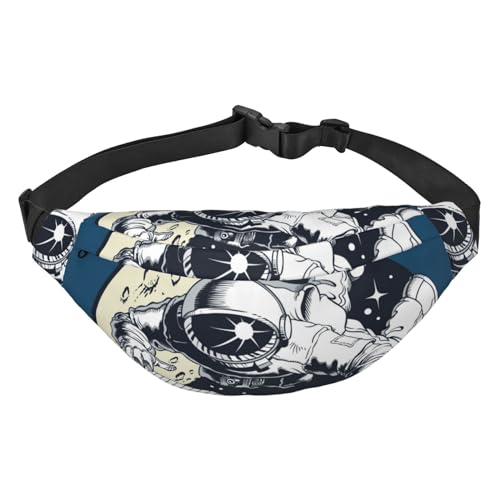 Astronaut spielt Klavier Synthesizer Gürteltasche für Männer Modische Crossbody Fanny Pack für Frauen Hüfttasche mit verstellbarem Gurt, mehrfarbig, Einheitsgröße, Kuriertasche von ELMAIN