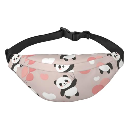 Bauchtasche, Motiv: Panda, der zwischen bunten Luftballons und Wolken fliegt, für Herren und Damen, Gürteltasche, Hüfttasche zum Laufen, Wandern, Sport, mehrfarbig, Einheitsgröße, Kuriertasche von ELMAIN